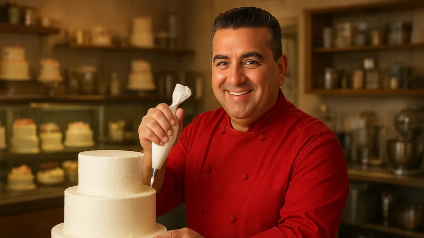 Buddy Valastro portrait with celebration cake