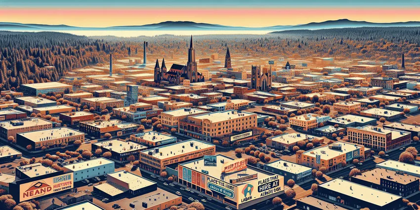 Young worker at fast food restaurant in Albany, OR