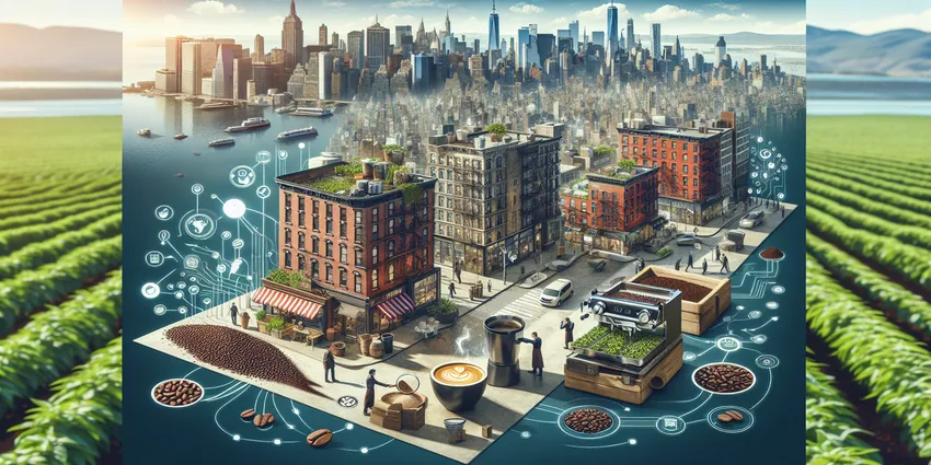 Barista serving coffee in New York City cafe