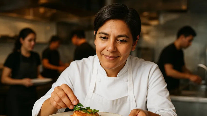 Pía León cooking with native Peruvian ingredients