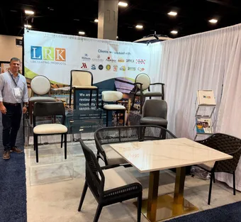 Chris Riccio at LRK Seating expo zone