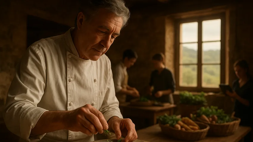 Michel Bras portrait capturing his culinary artistry