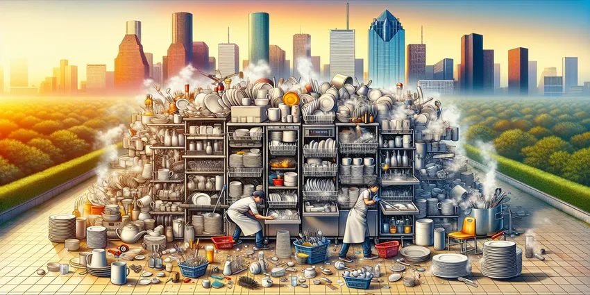 Dishwasher working in Houston kitchen