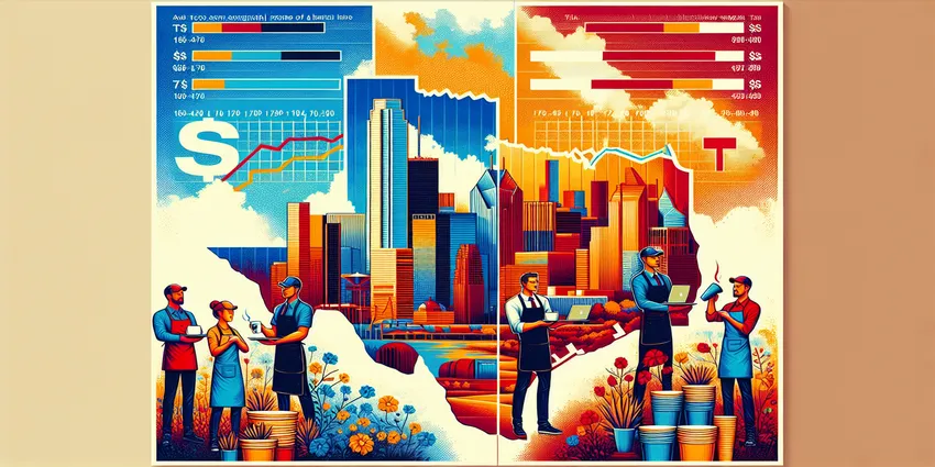 Barista serving coffee in Dallas cafe