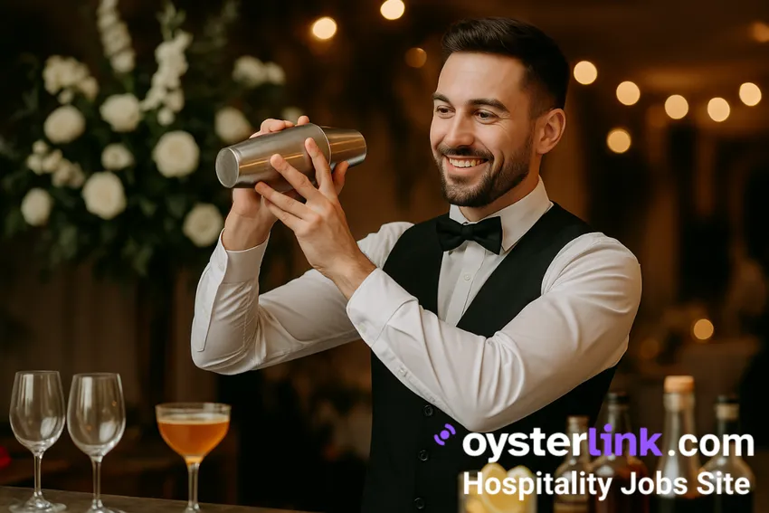 bartender mixing cocktails at event