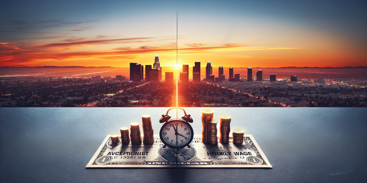 Receptionist in Los Angeles earning tips and hourly wage comparison