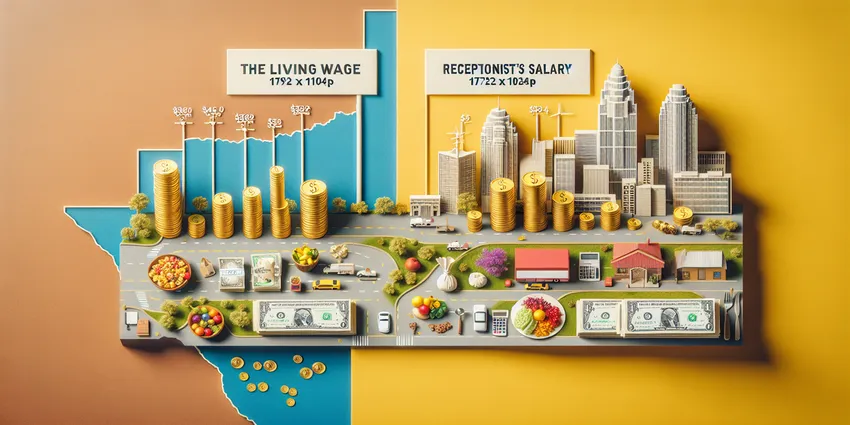San Antonio living wage vs receptionist salary comparison