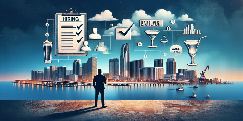 Hiring bartender in Miami poster