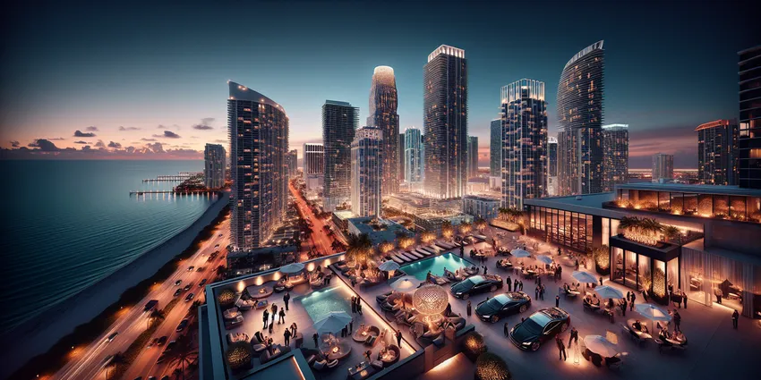 Elegant oceanfront suite at a Miami luxury hotel