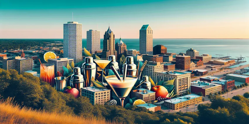 Bartending school students serving drinks in Milwaukee bar