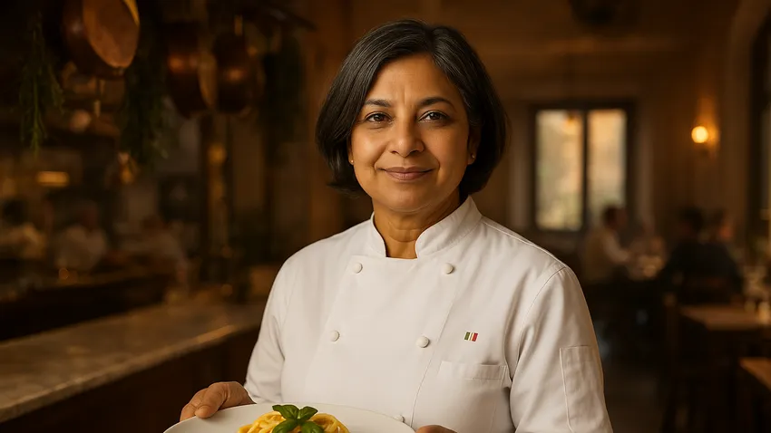 Ritu Dalmia portrait in kitchen