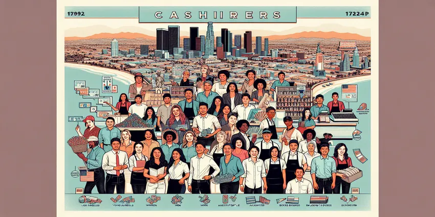 Diverse cashier workforce in Los Angeles reflecting age, gender and education