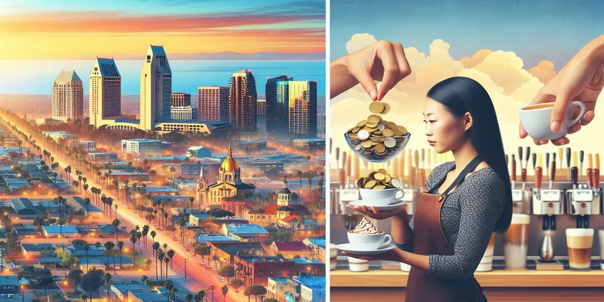 San Diego barista preparing coffee at cafe