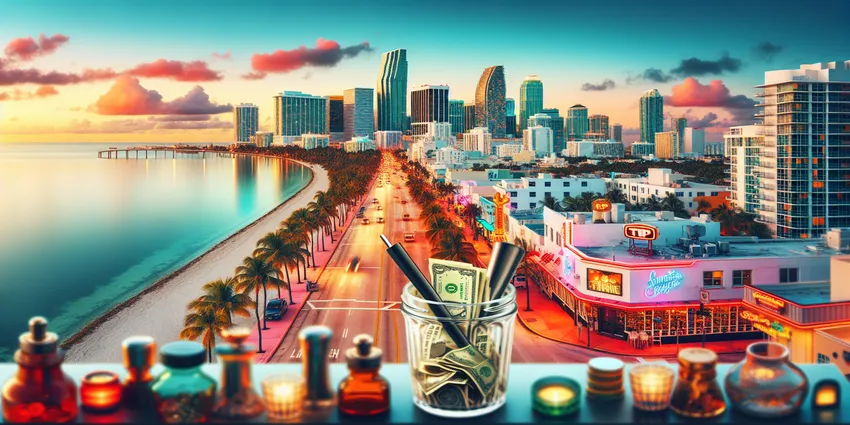 Miami bartender serving drinks