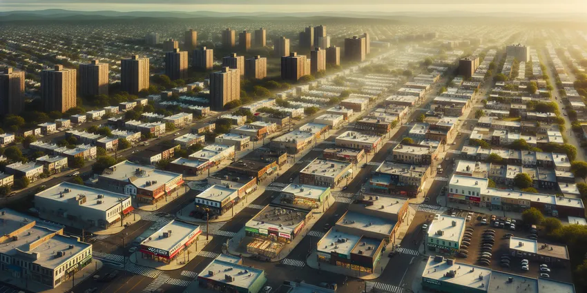 14-year-old working at a fast-food restaurant counter in Hempstead, NY