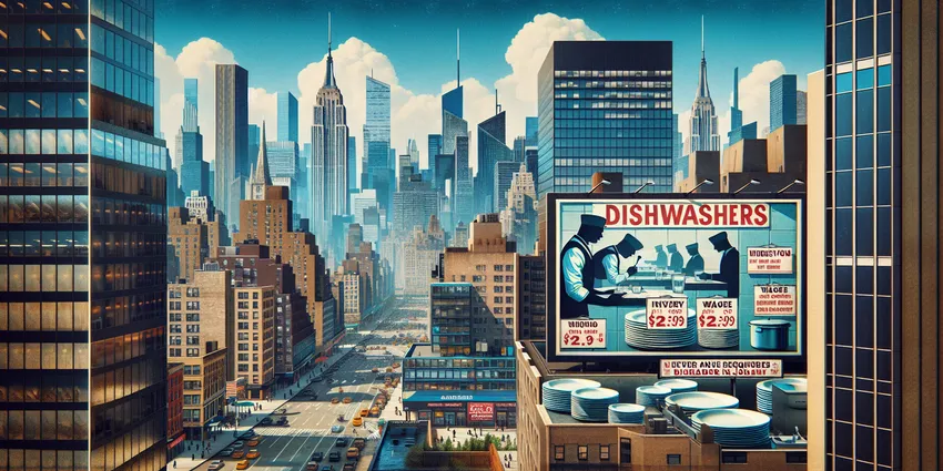 Dishwasher working in New York City kitchen