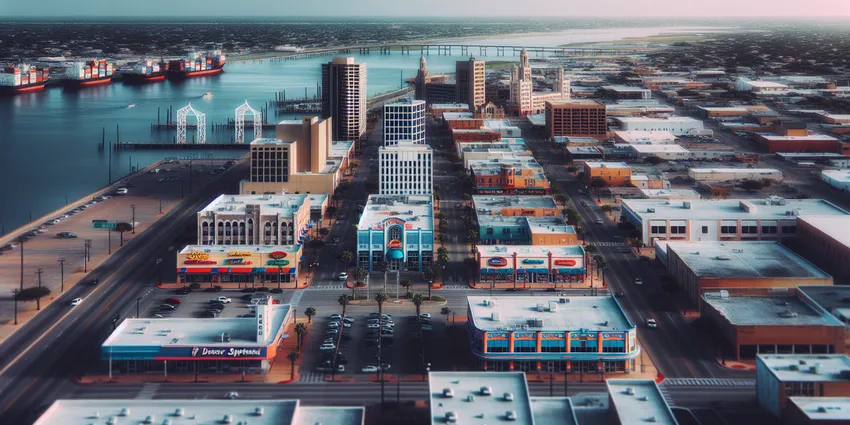 Poster showing teens working at fast-food restaurants in Corpus Christi