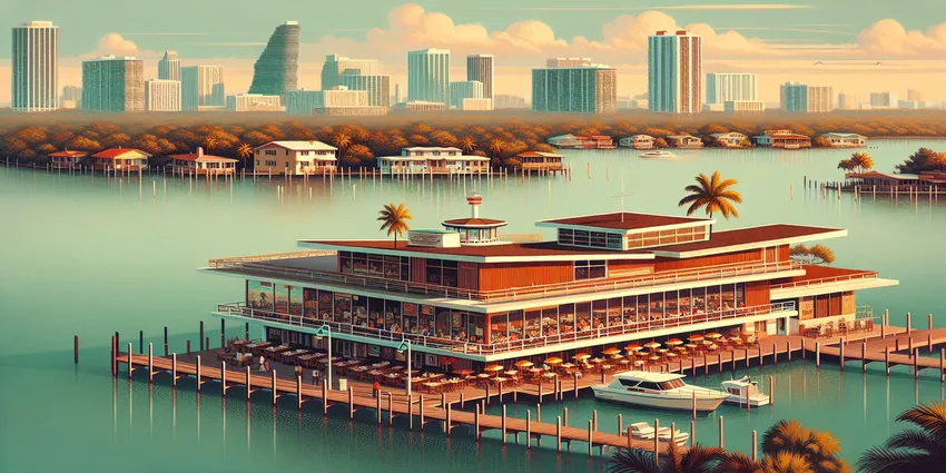 Miami mid-century modern restaurant interiors with historic and contemporary design