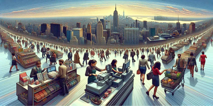 Cashier working in New York City