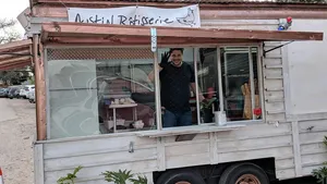 Eric Nathal in the old food truck