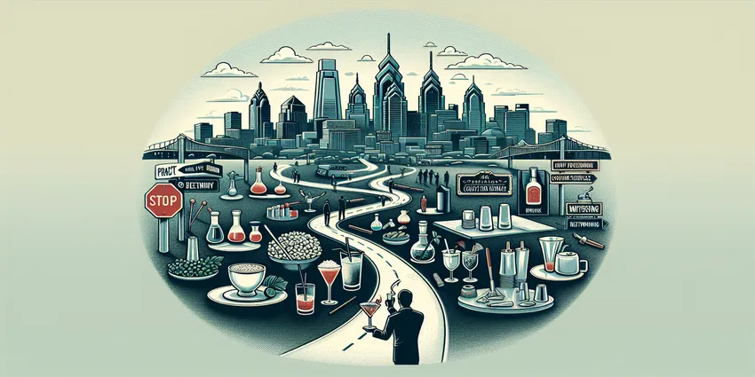 Bartender serving drinks in a Philadelphia bar