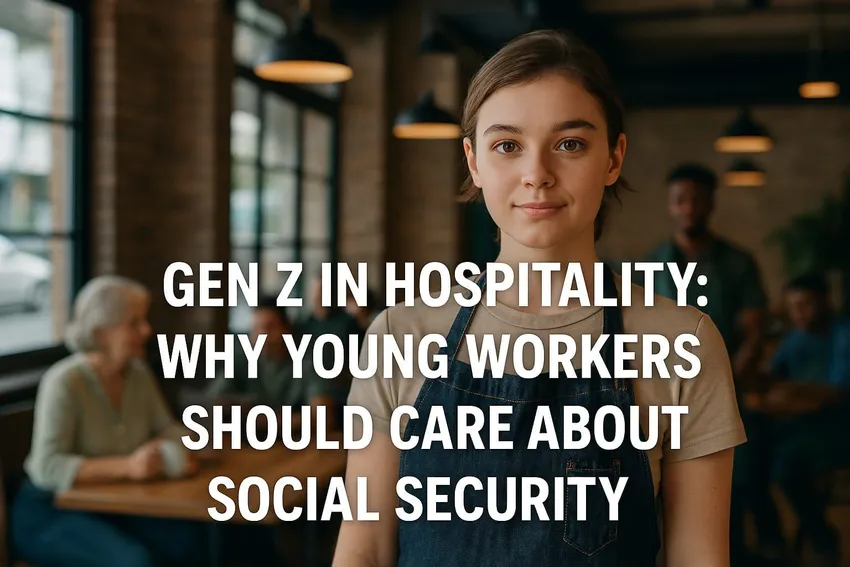 young waitress posing