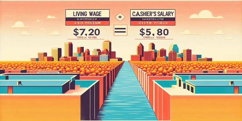 Phoenix cashier wages and living wage gap