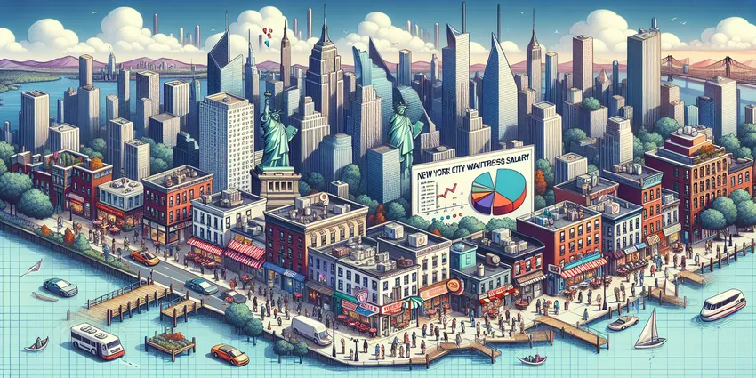 New York City waitress serving food in restaurant