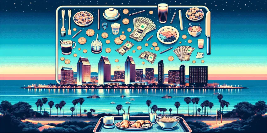 San Diego waitress serving food at busy restaurant