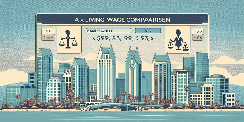 San Diego receptionist wage comparison