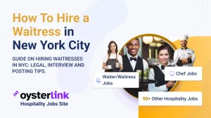 Waitress serving customers in a New York City restaurant