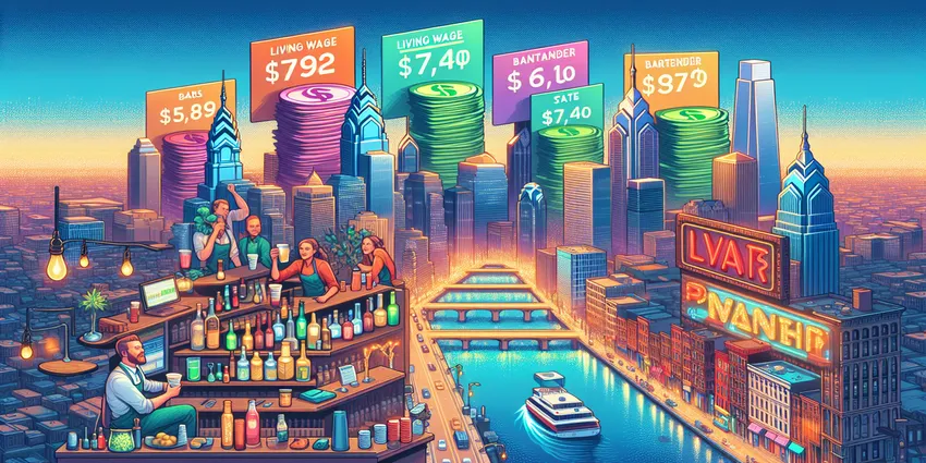 Philadelphia bartender wage comparison