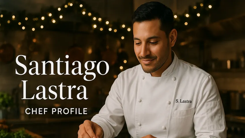 Portrait of Santiago Lastra, renowned Mexican chef and founder of Michelin-starred KOL restaurant in London.