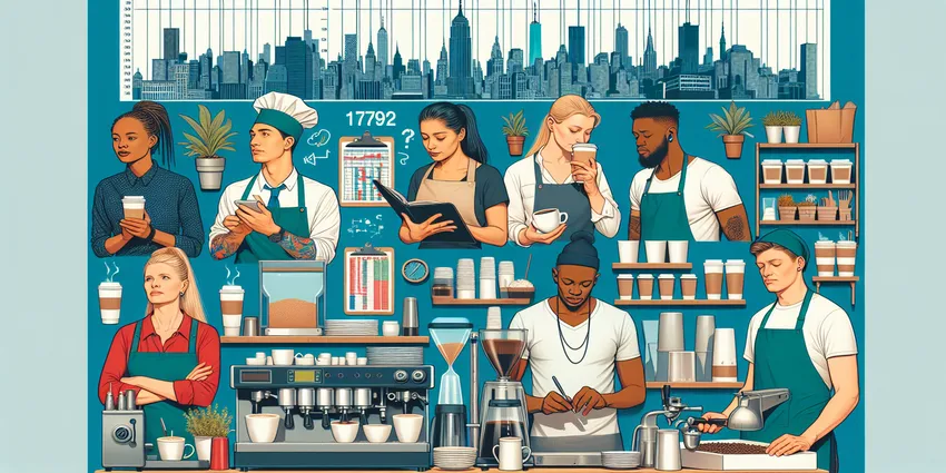 New York City barista working overtime
