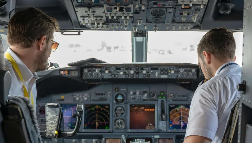 pilots on cockpit