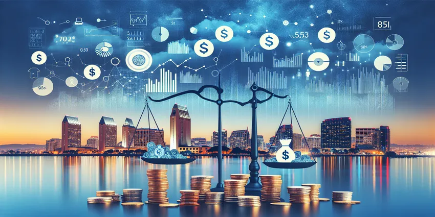 San Diego cityscape representing living wage and server salary comparison