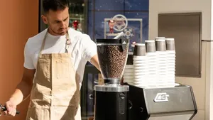 Naughty Coffee truck in a shopping mall