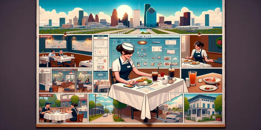 Houston waitress serving customers