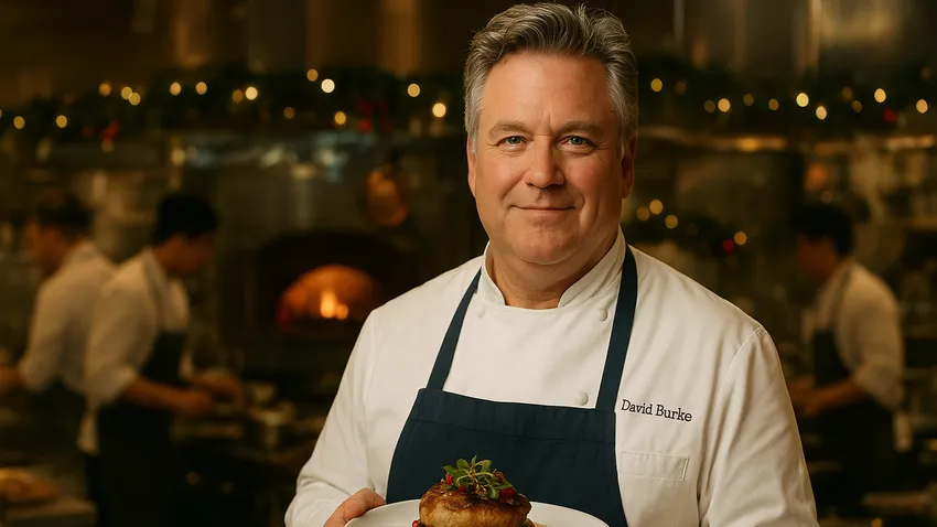 David Burke chef portrait and dishes