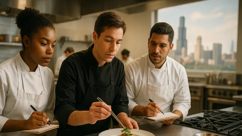 Chicago culinary school students in professional kitchens