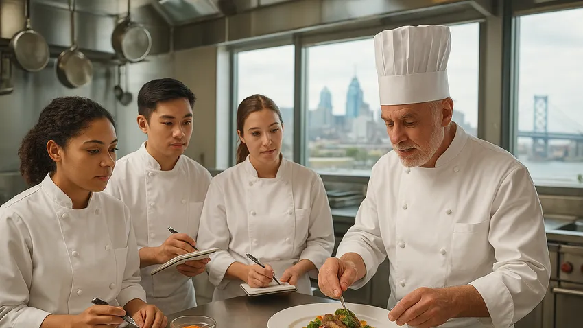 Chef preparing food in a professional kitchen