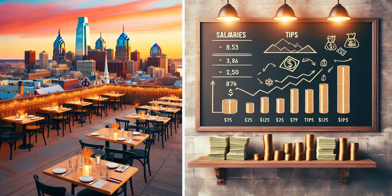 Philadelphia waitress salary and tips