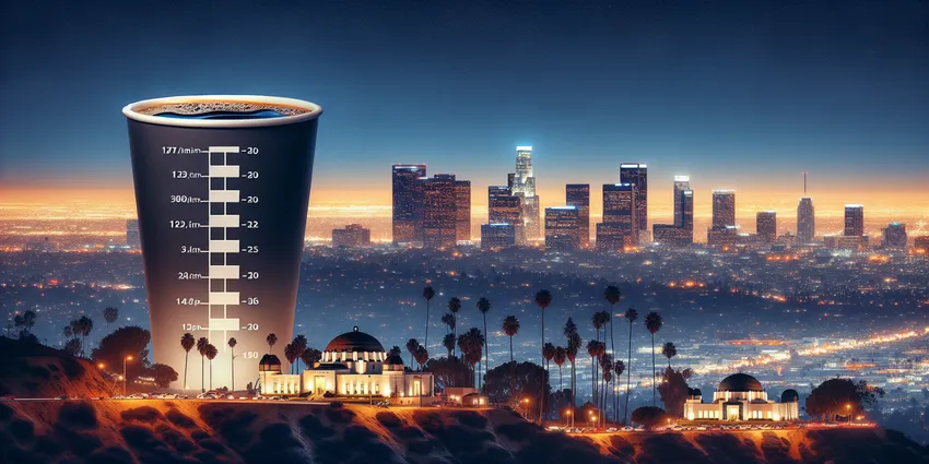 Barista serving coffee in a Los Angeles cafe