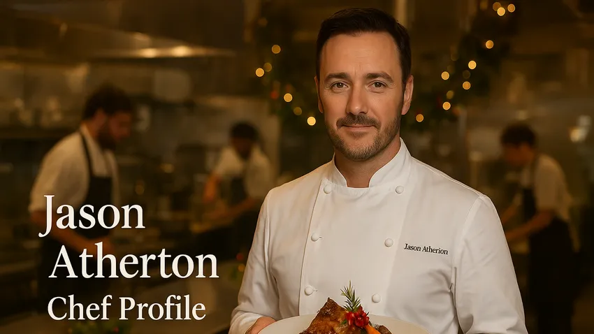 Jason Atherton standing in his kitchen