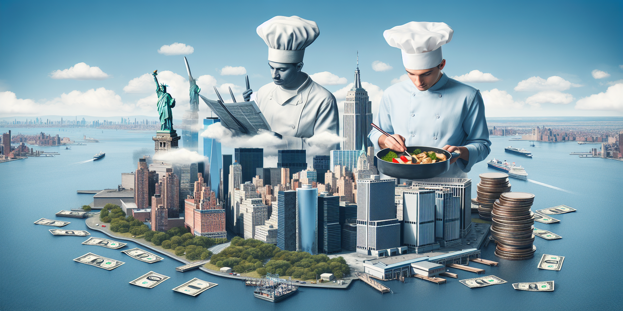 New York City cook salary and tips infographic
