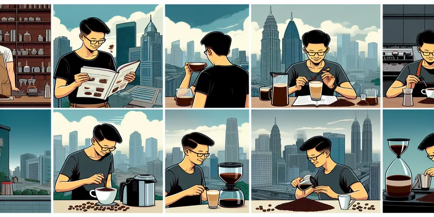 Barista preparing coffee at a cafe