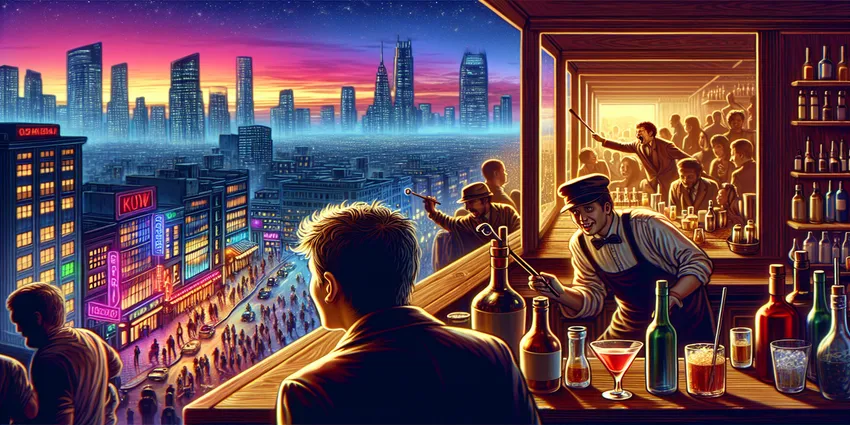 Barback supporting bartenders in a busy bar environment