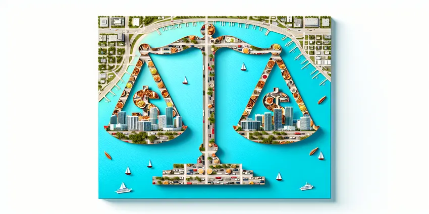 Miami restaurant server earning tips and wages