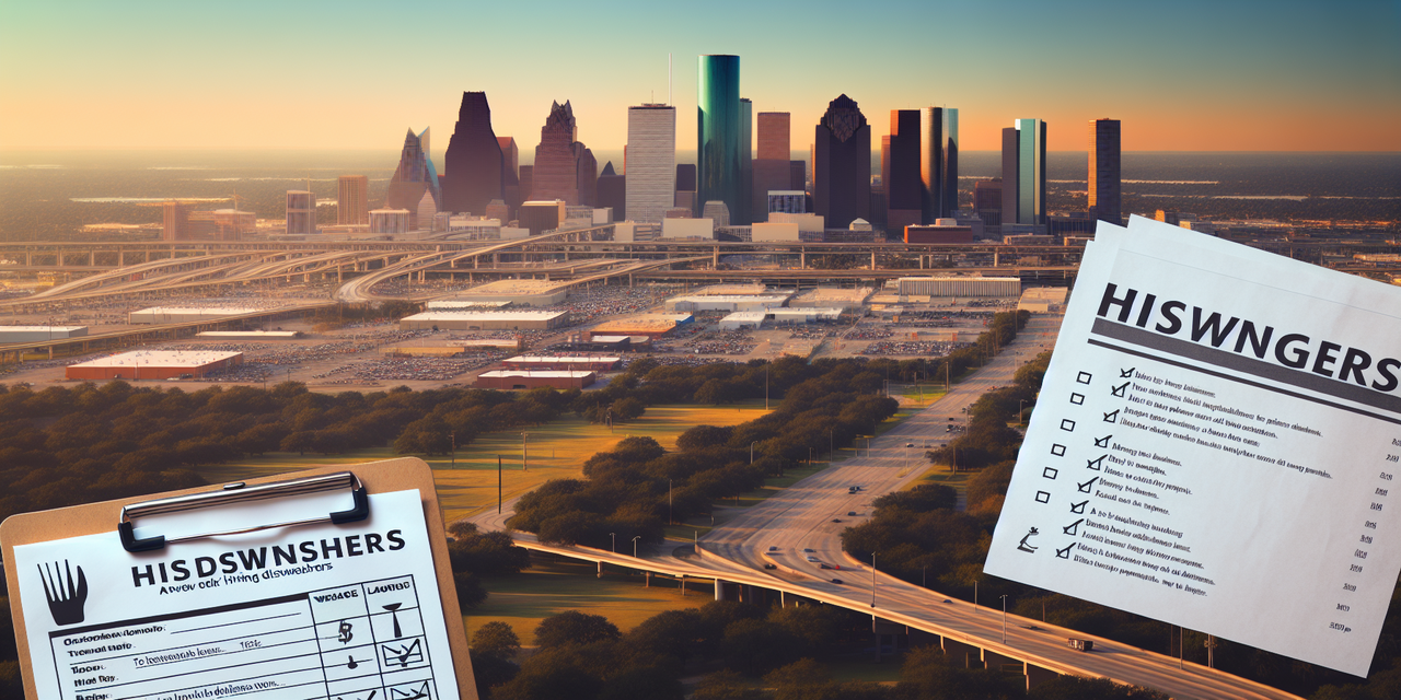 Houston dishwasher hiring poster
