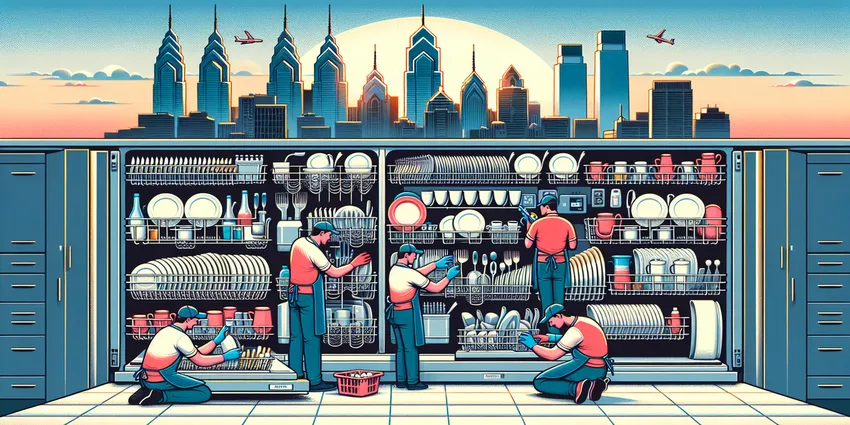 Dishwasher working in Philadelphia kitchen